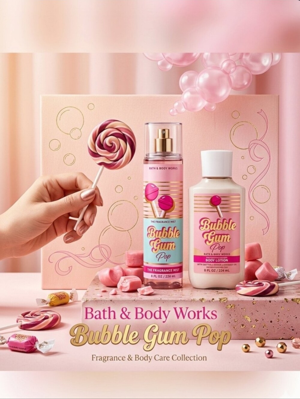 Bath & Body Works Bubble Gum Pop Set NEW